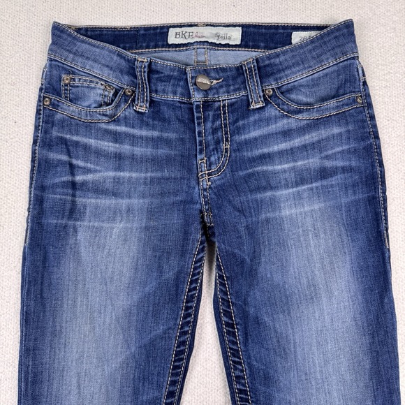 BKE Stella Jeans Women's 26R (27x28) Thick Stitch Low Rise Embroidered Denim - Picture 9 of 10